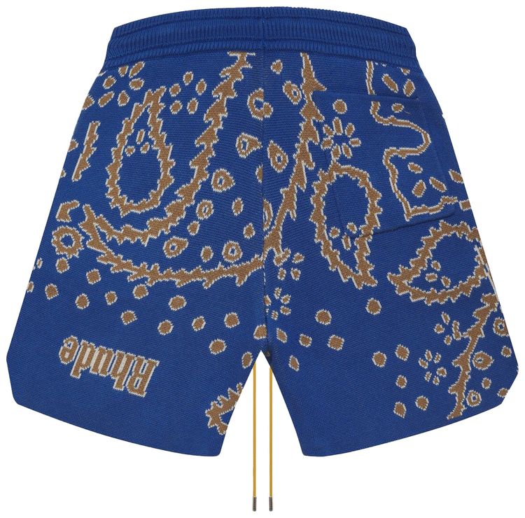 Rhude Bandana Knit Short Light BlueTanCreme