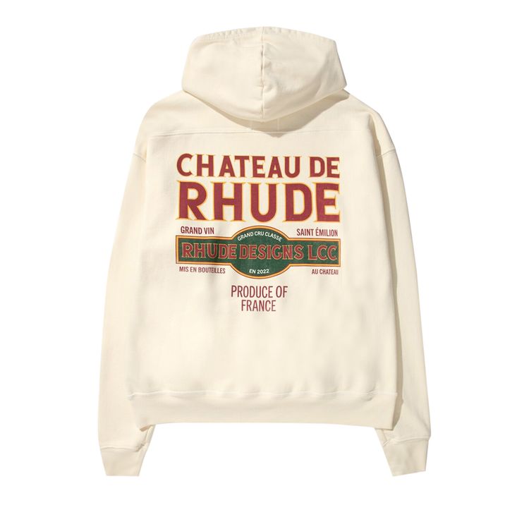 Rhude Chateau De Rhude Hoodie Vintage White