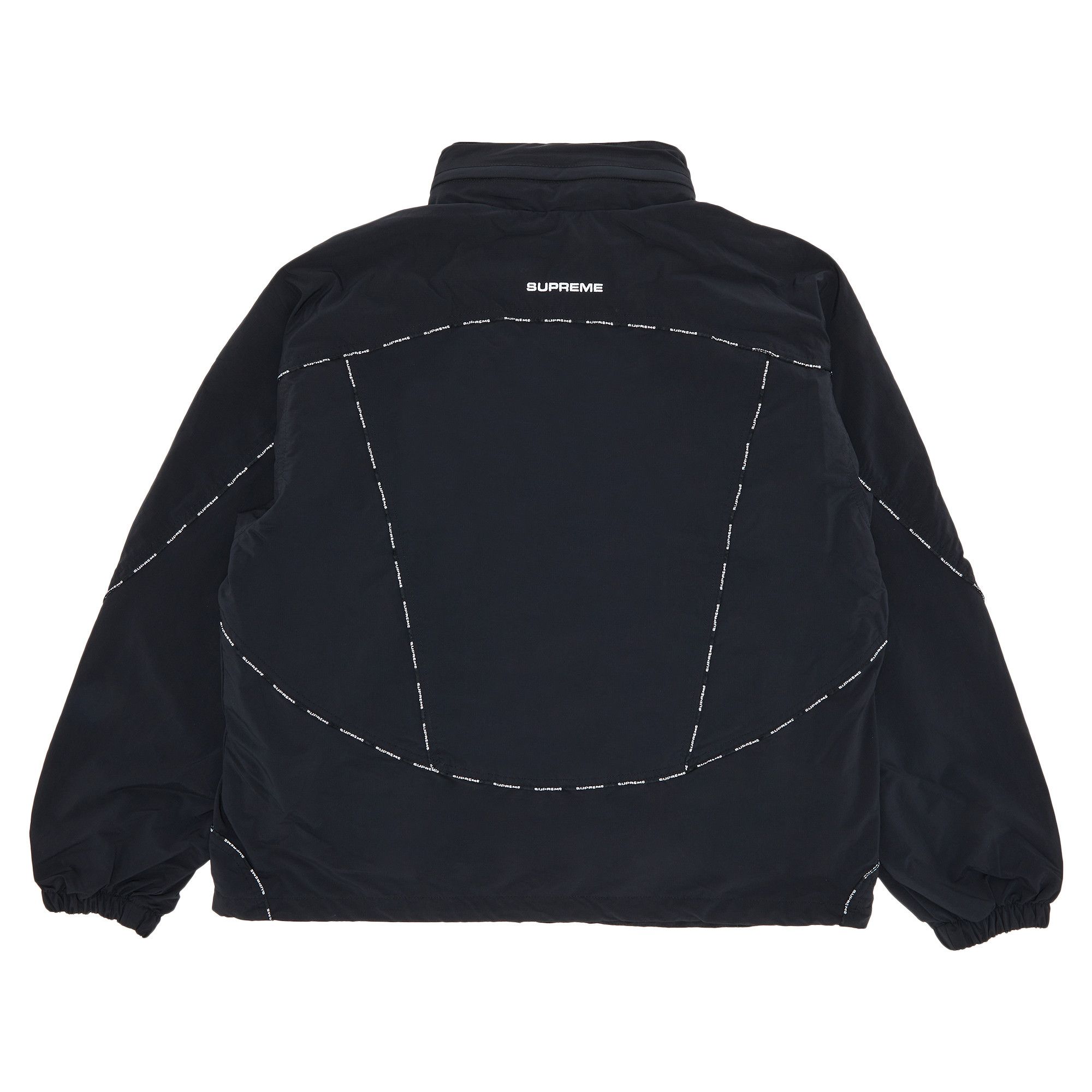 Size m Supreme Logo Piping Hooded Track Jacket 'Black'
