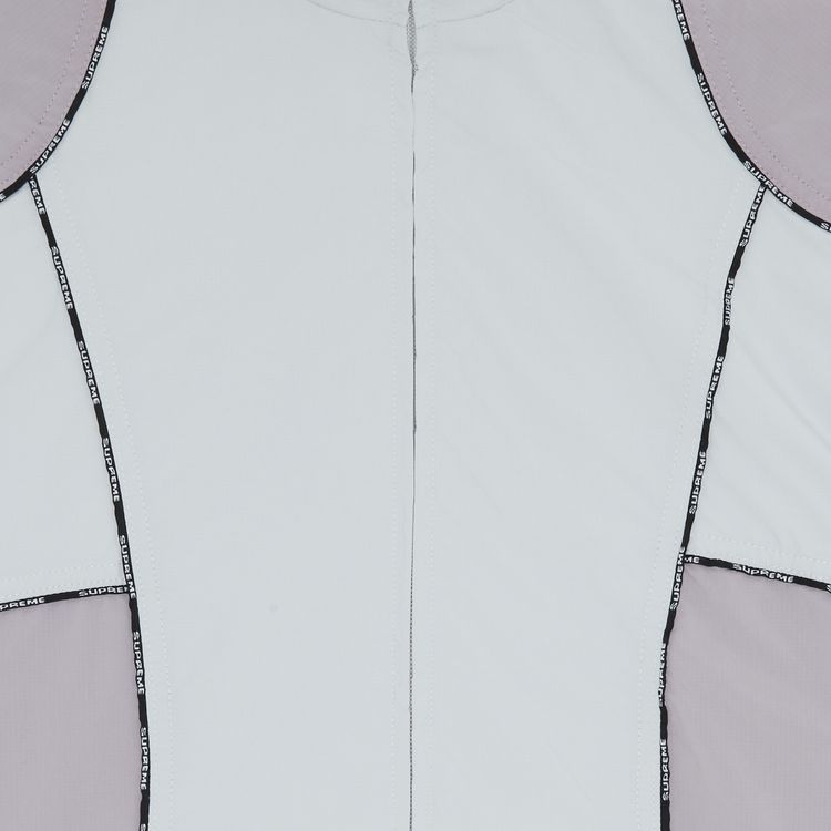 Supreme Logo Piping Hooded Track Jacket Grey