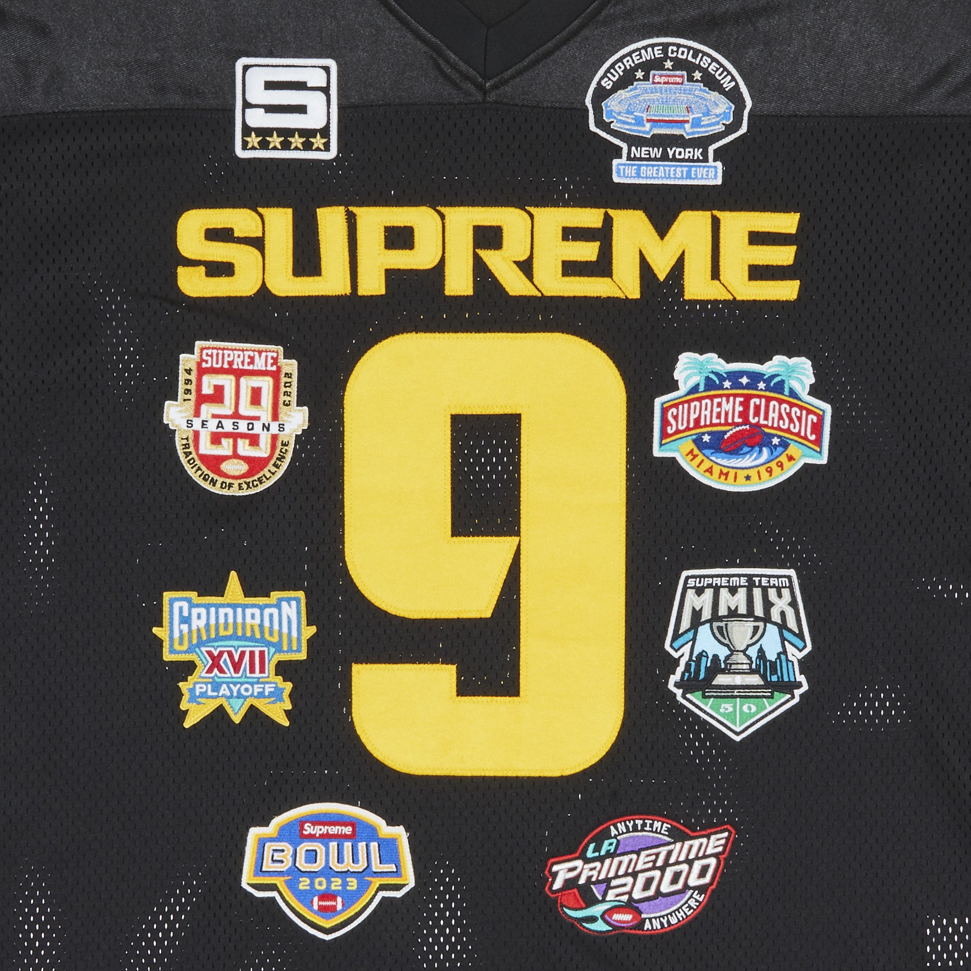 Buy Supreme Championships Embroidered Football Jersey 'Black Buy Supreme Championships Embroidered Football Jersey 'Black