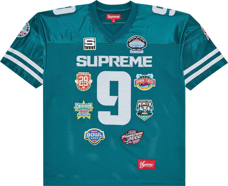 Supreme Championships Embroidered Football Jersey 'Dark Teal'