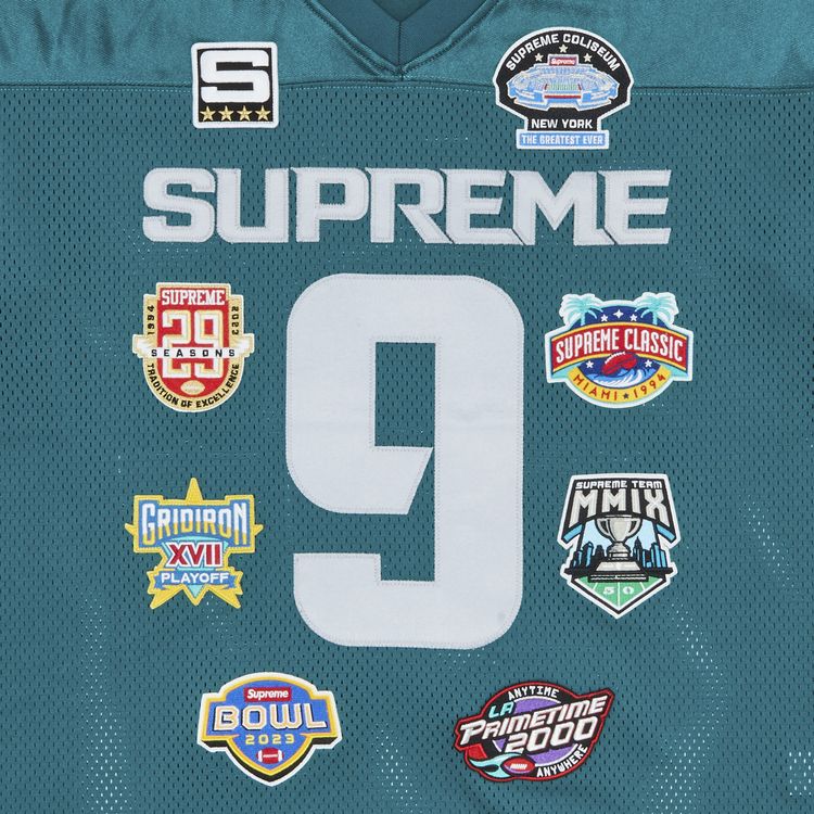 Supreme Championships Embroidered Football Jersey Dark Teal