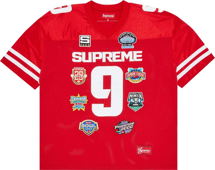 Supreme Championships Embroidered Football Jersey 'Red'