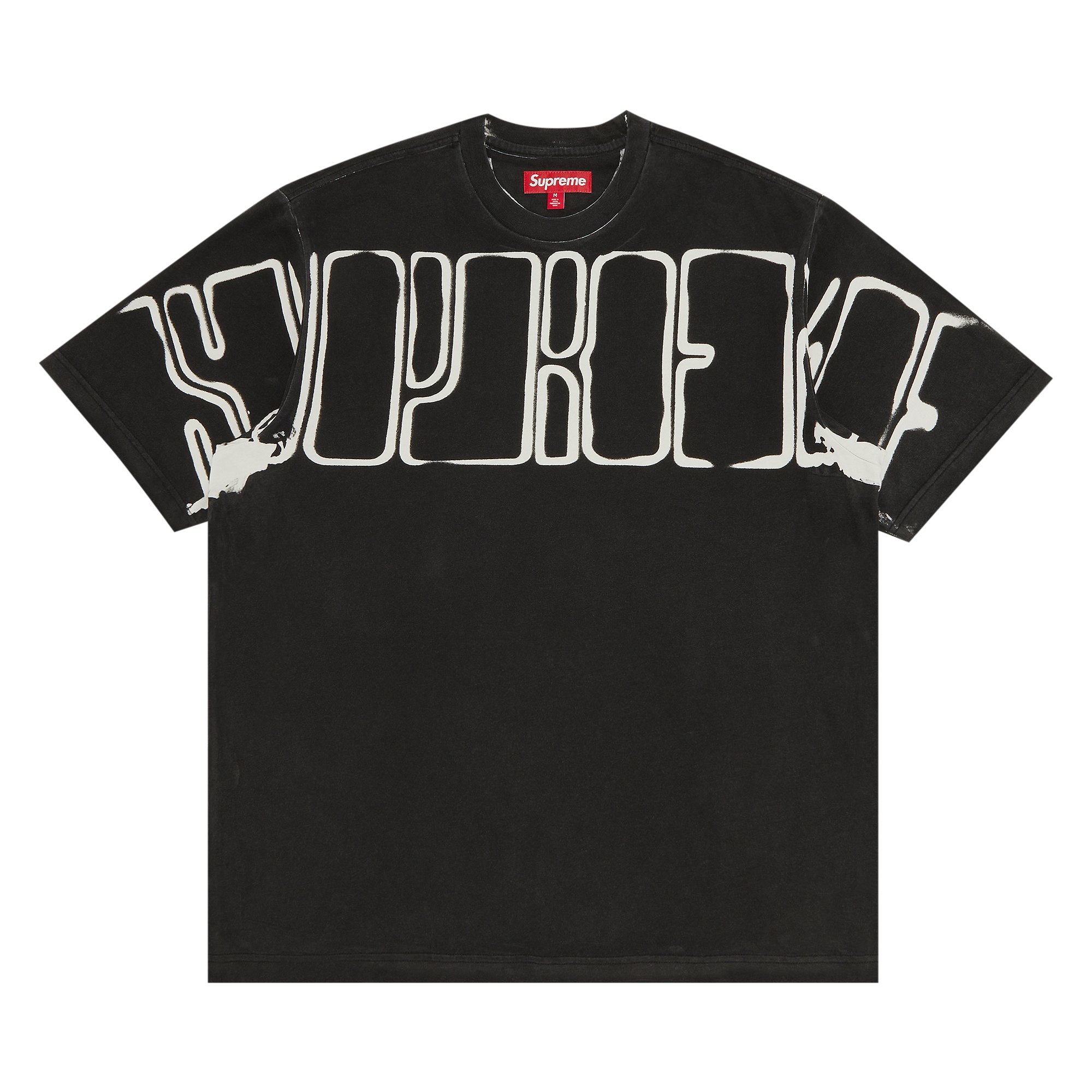 Buy Supreme Overprint Knockout Short-Sleeve Top 'Black' - FW23KN69