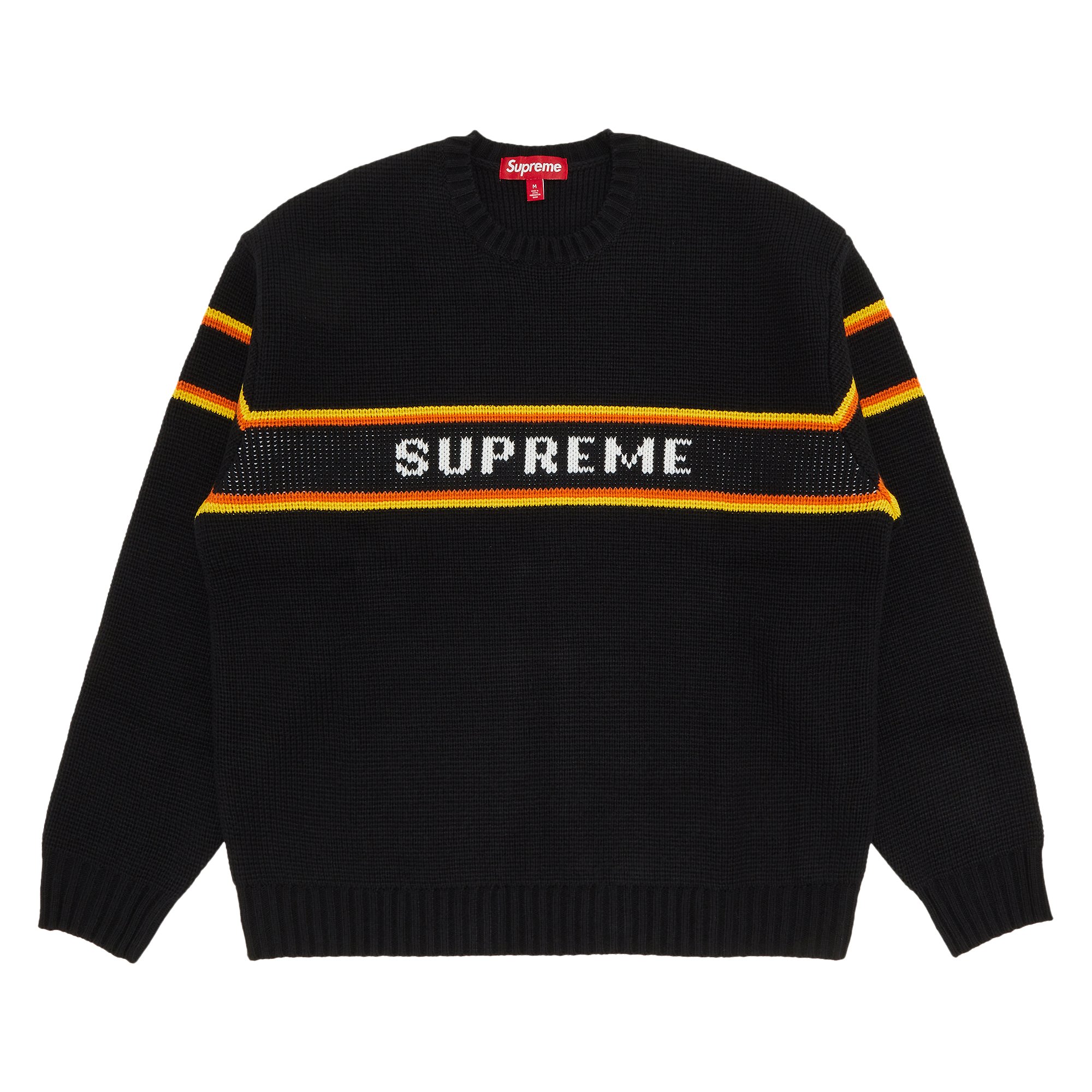 Buy Supreme Chest Stripe Sweater 'Black' - FW23SK38 BLACK | GOAT