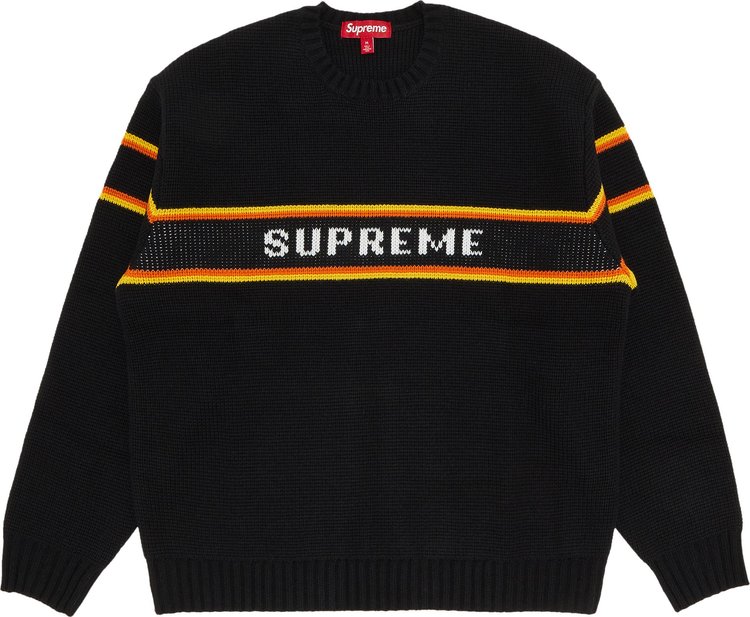 Supreme Chest Stripe Sweater 'Black'