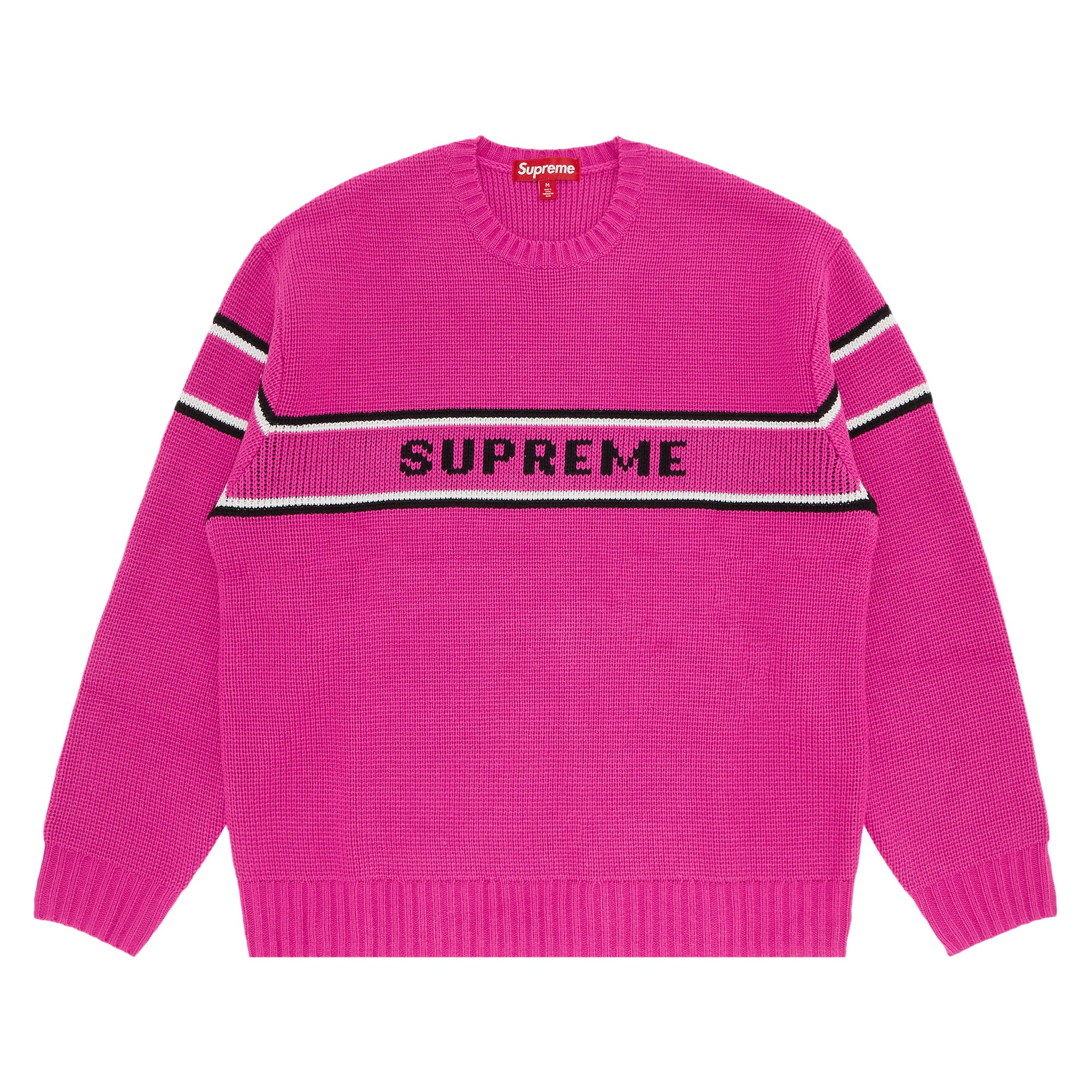 Supreme Chest Stripe Sweater 'Pink'