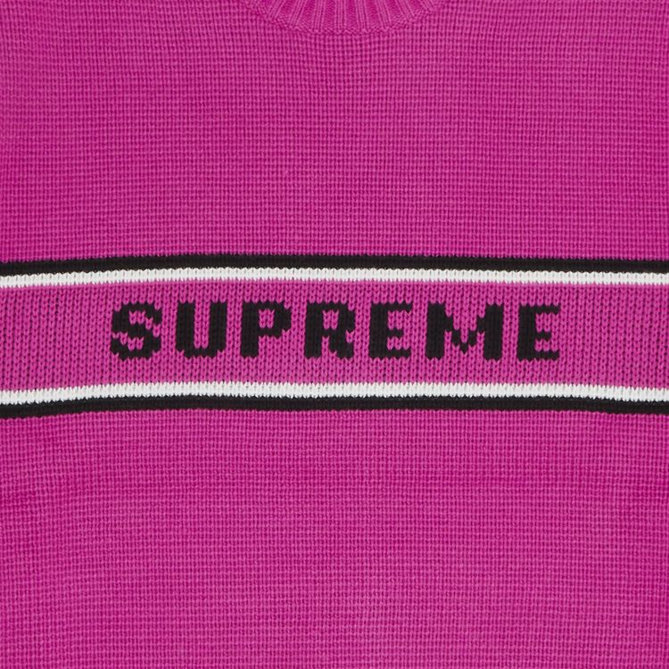 Supreme Chest Stripe Sweater Pink