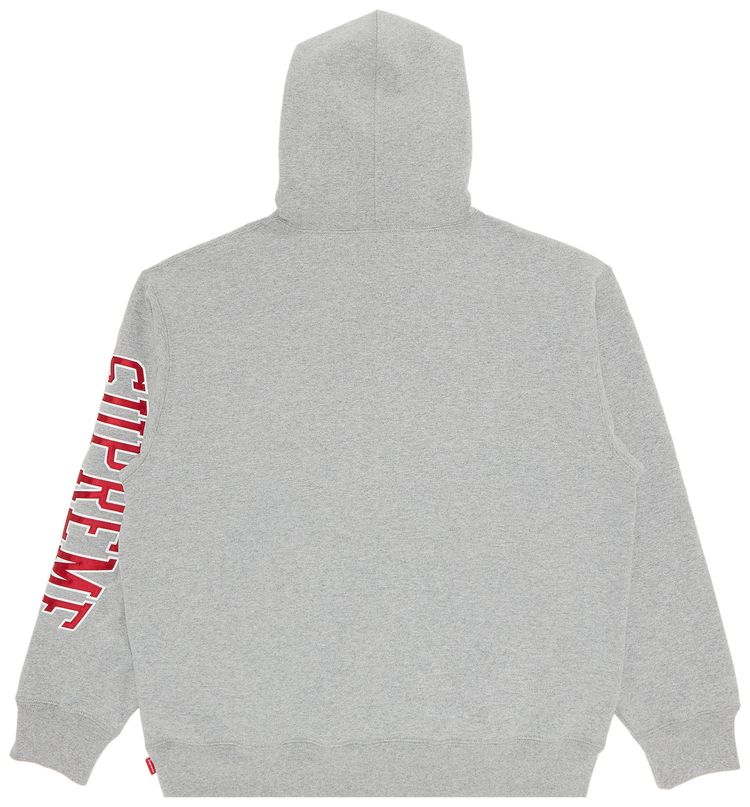 Supreme Sleeve Arc Hooded Sweatshirt Heather Grey