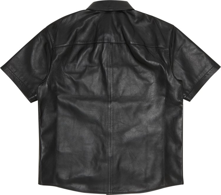 Supreme Short Sleeve Leather Work Shirt Black