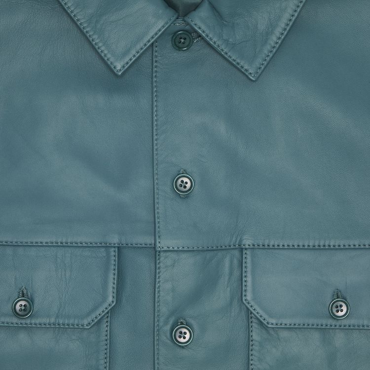 Supreme Short Sleeve Leather Work Shirt Dusty Teal