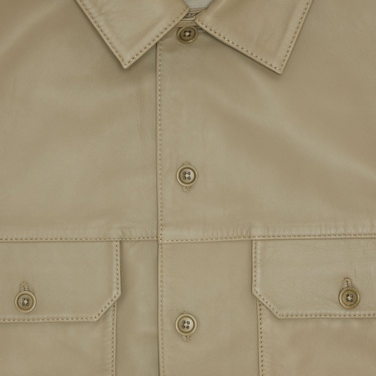 Supreme Short Sleeve Leather Work Shirt Tan