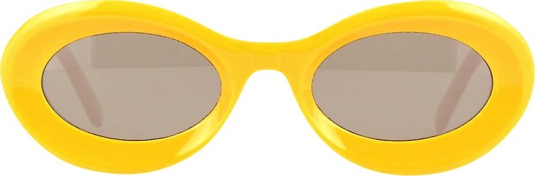 Loewe Paula's Ibiza Oval Sunglasses 'Shiny Yellow/Brown'