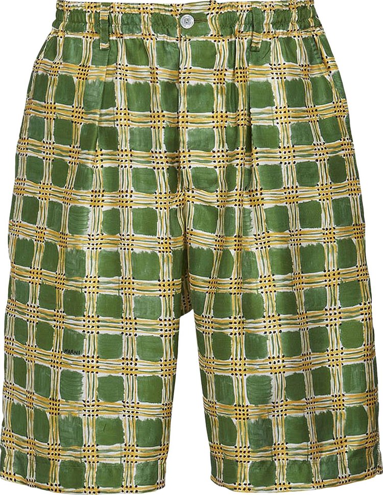 Marni Check Fields Shorts 'Primary Green'