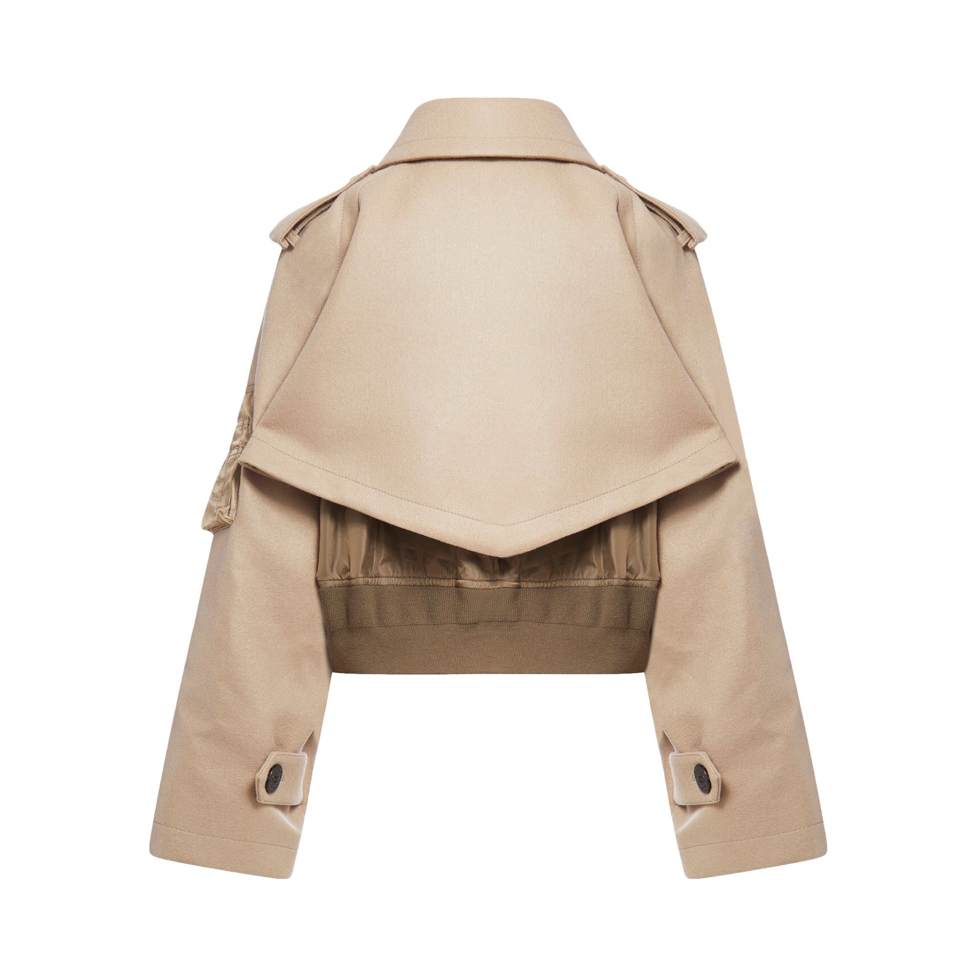 Buy Sacai Wool Melton Mix Jacket 'Beige' - 23 06753 651 | GOAT