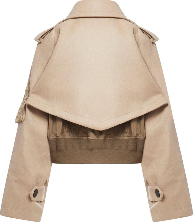 Sacai Wool Melton Mix Jacket Beige