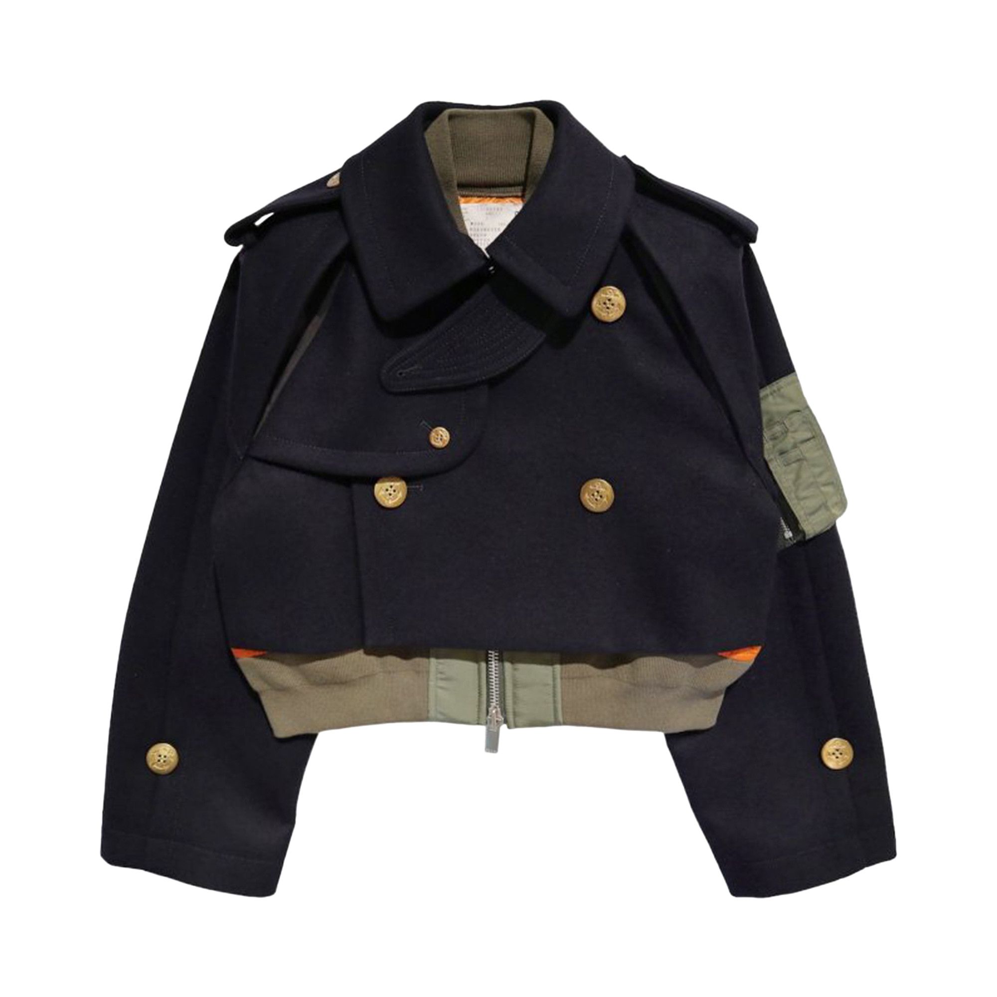 sacai Wool Melton Coat (Navy・2) Wool Melton Coat – La Garçonne