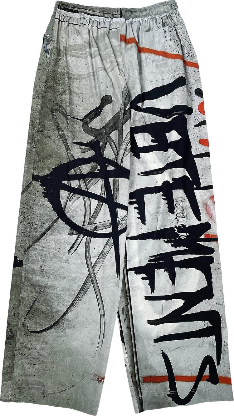 Vetements Gaffiti Lounge Pants Graffiti Print Grey