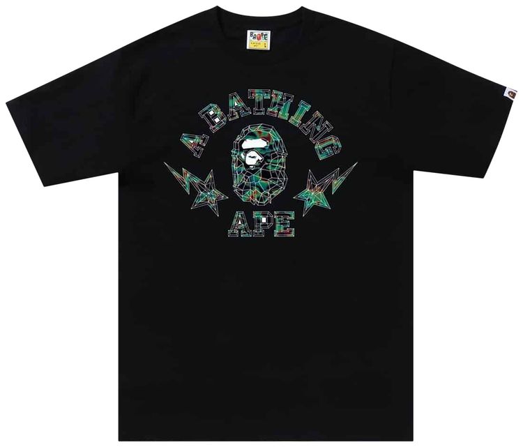 BAPE Thermography Polygon College Tee Black