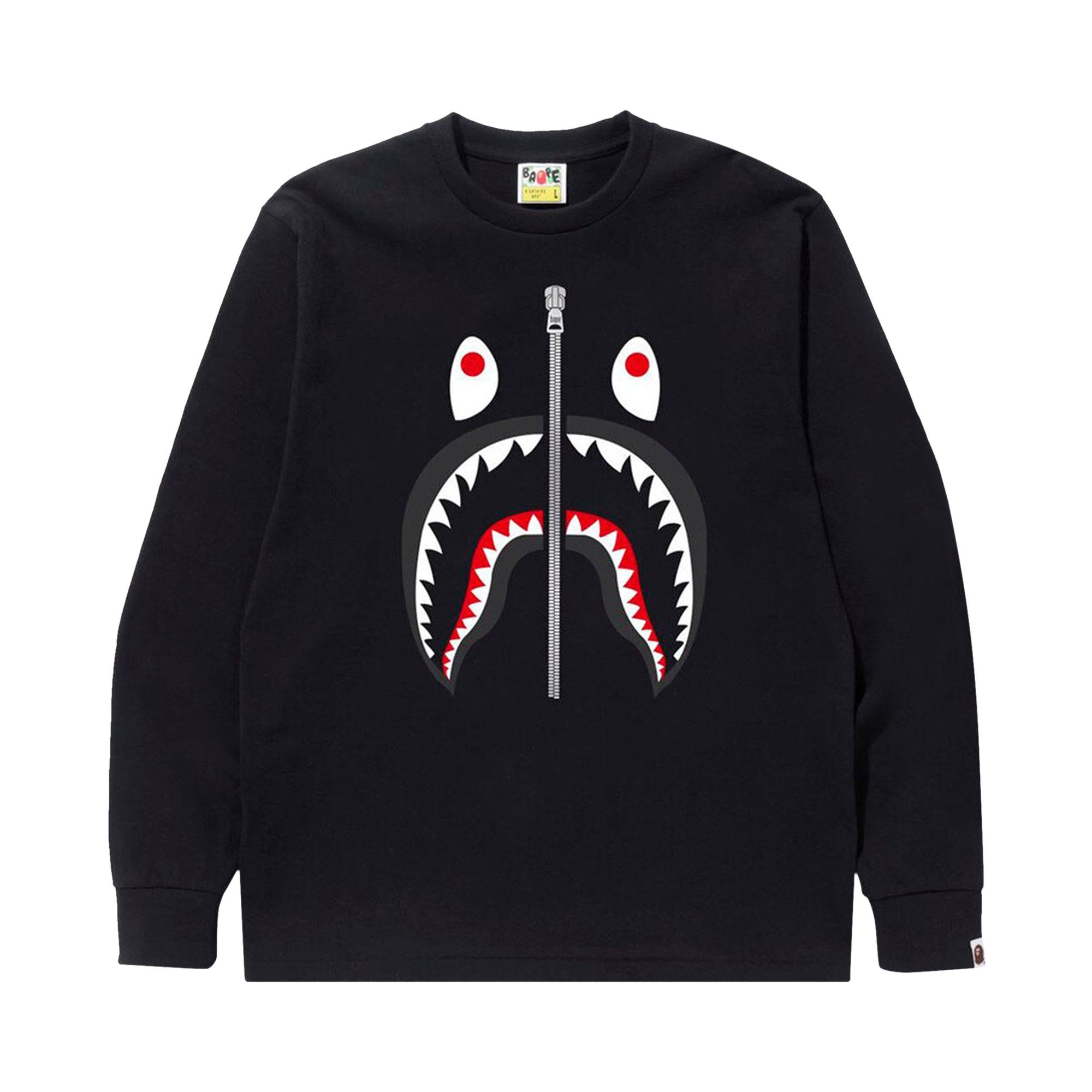 大割引 BAPE Buy Shark BLACK 016 111 1J30 - 'Black' Tee Long-Sleeve トップス