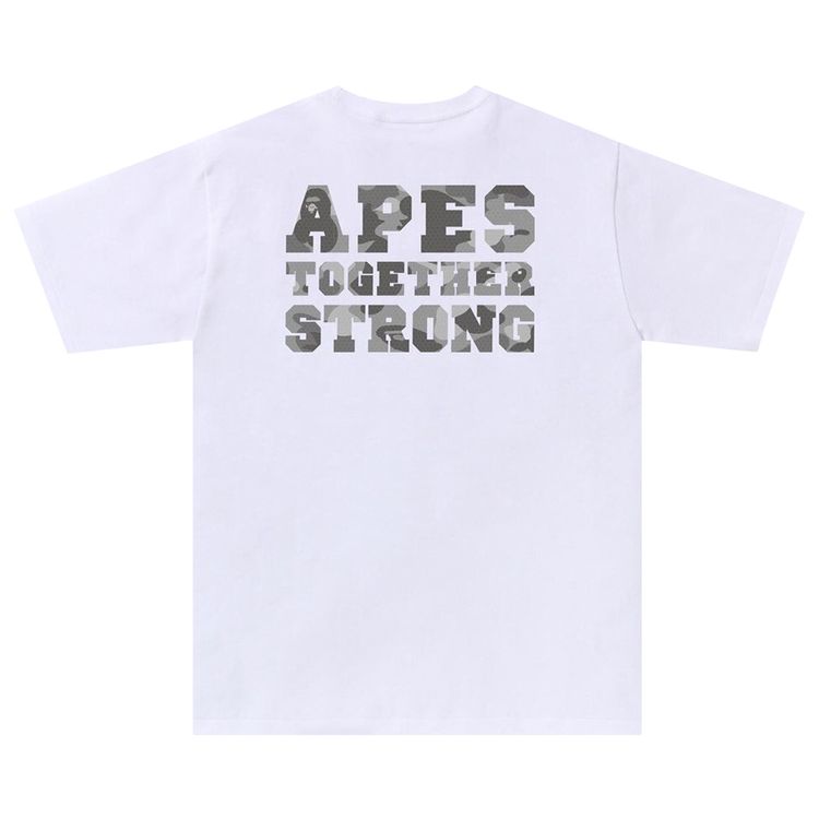 BAPE Honeycomb Camo College ATS Tee WhiteGrey