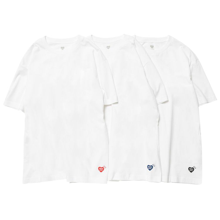 Human Made T Shirt 3 Pack White