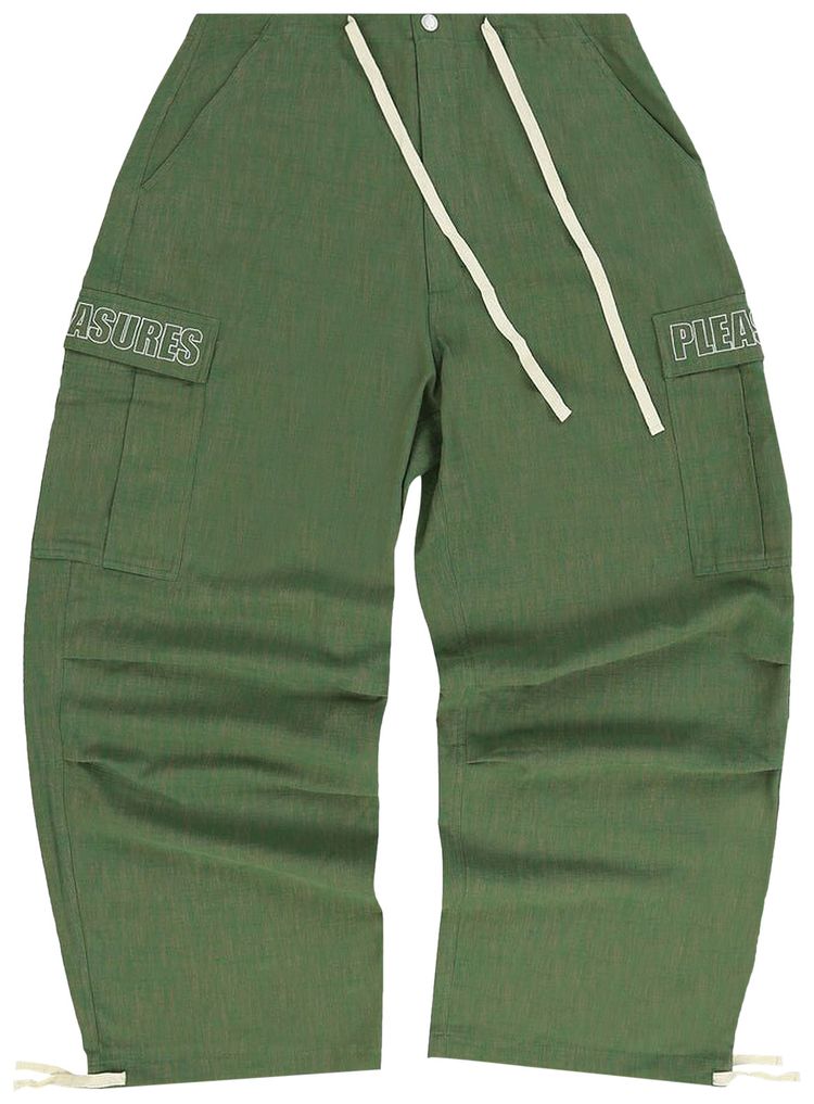 Pleasures Visitor Wide Fit Cargo Pants Green