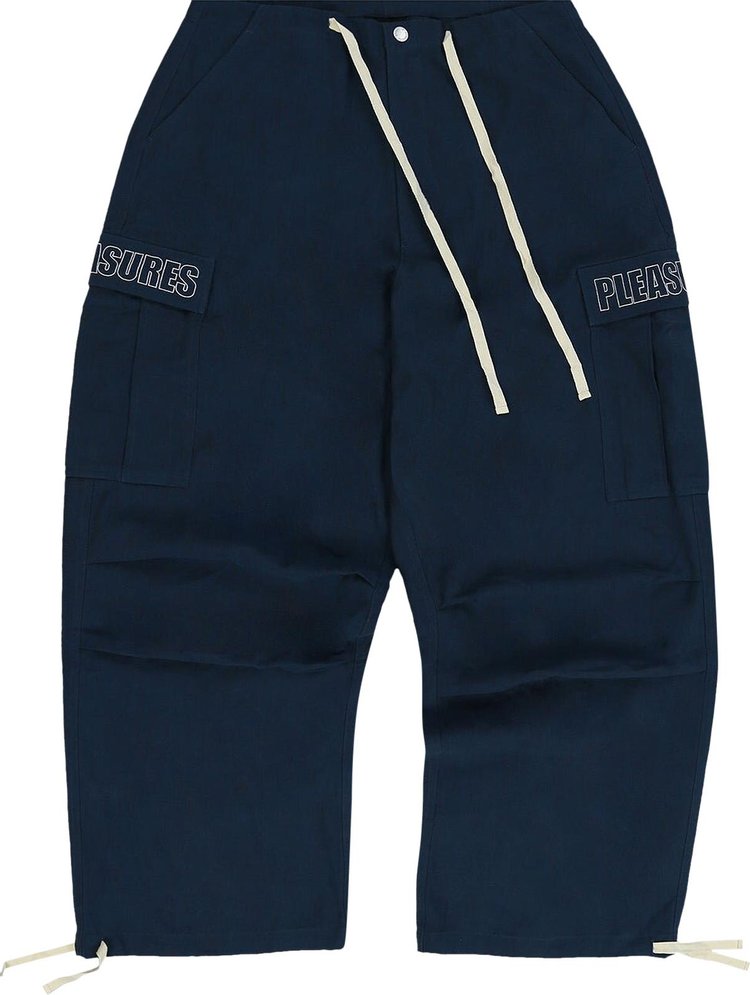 Pleasures Visitor Wide Fit Cargo Pants Navy