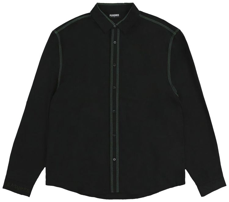 Pleasures Life Button Down Shirt Black