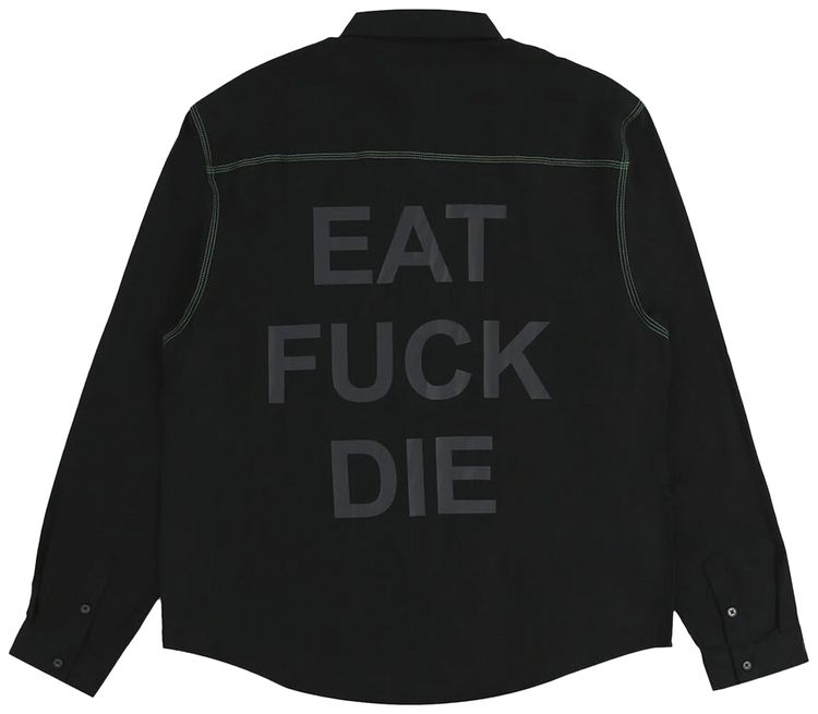 Pleasures Life Button Down Shirt Black