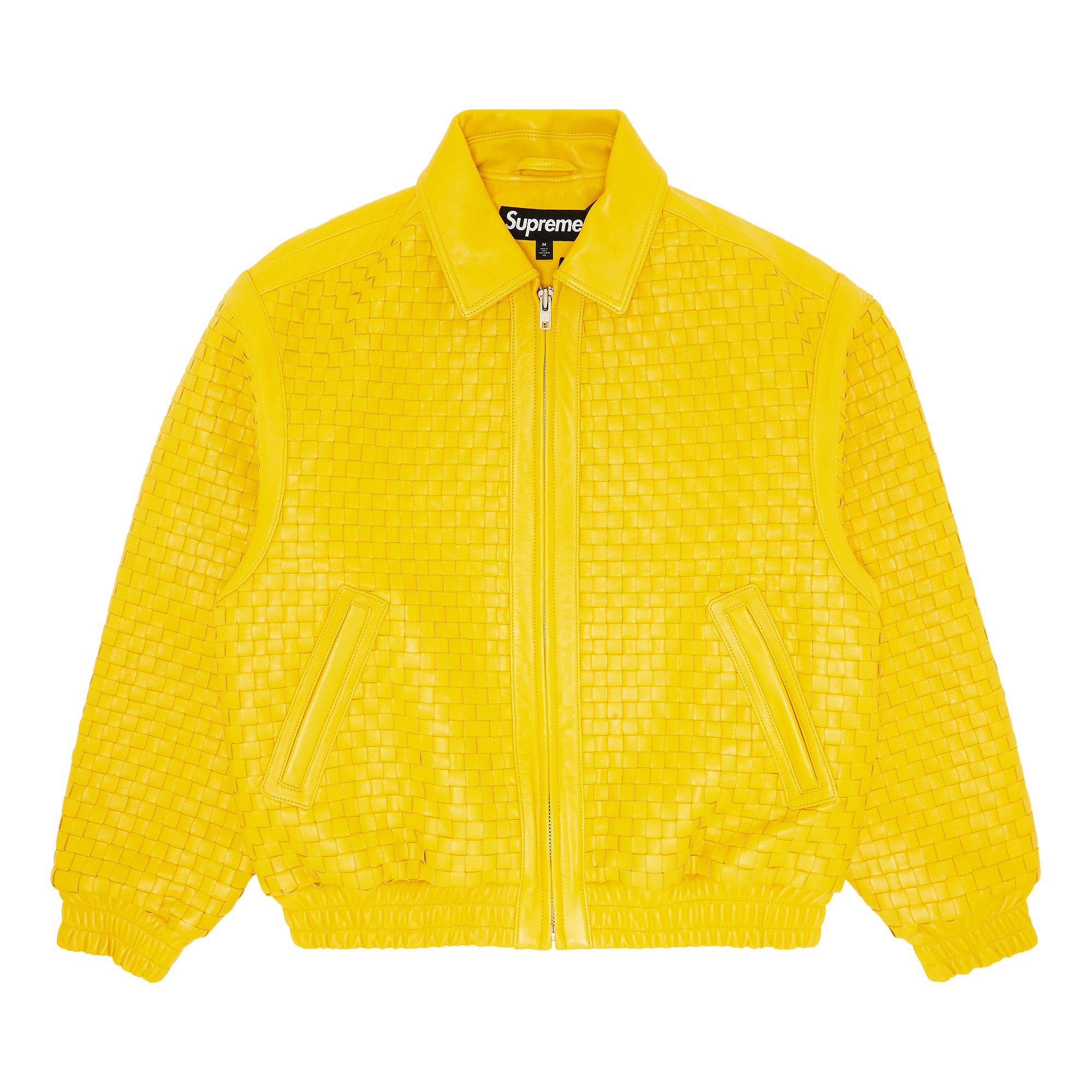 SUPREME イエロー ジャケット セットアップ Buy Supreme Woven Leather Varsity Jacket 'Yellow' - FW23J90