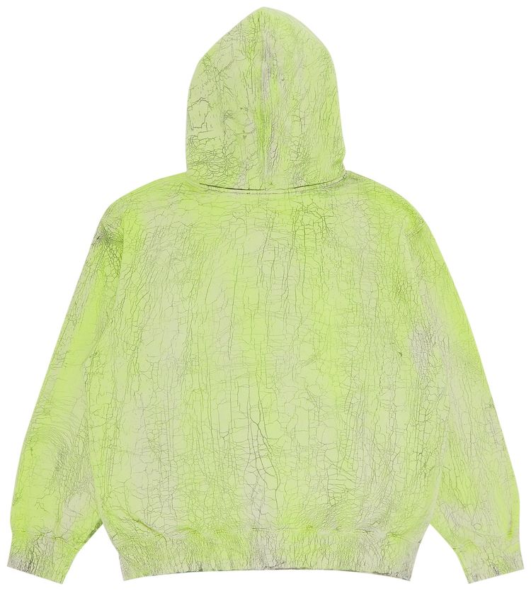 Supreme Crackle Zip Up Hooded Sweatshirt Yellow