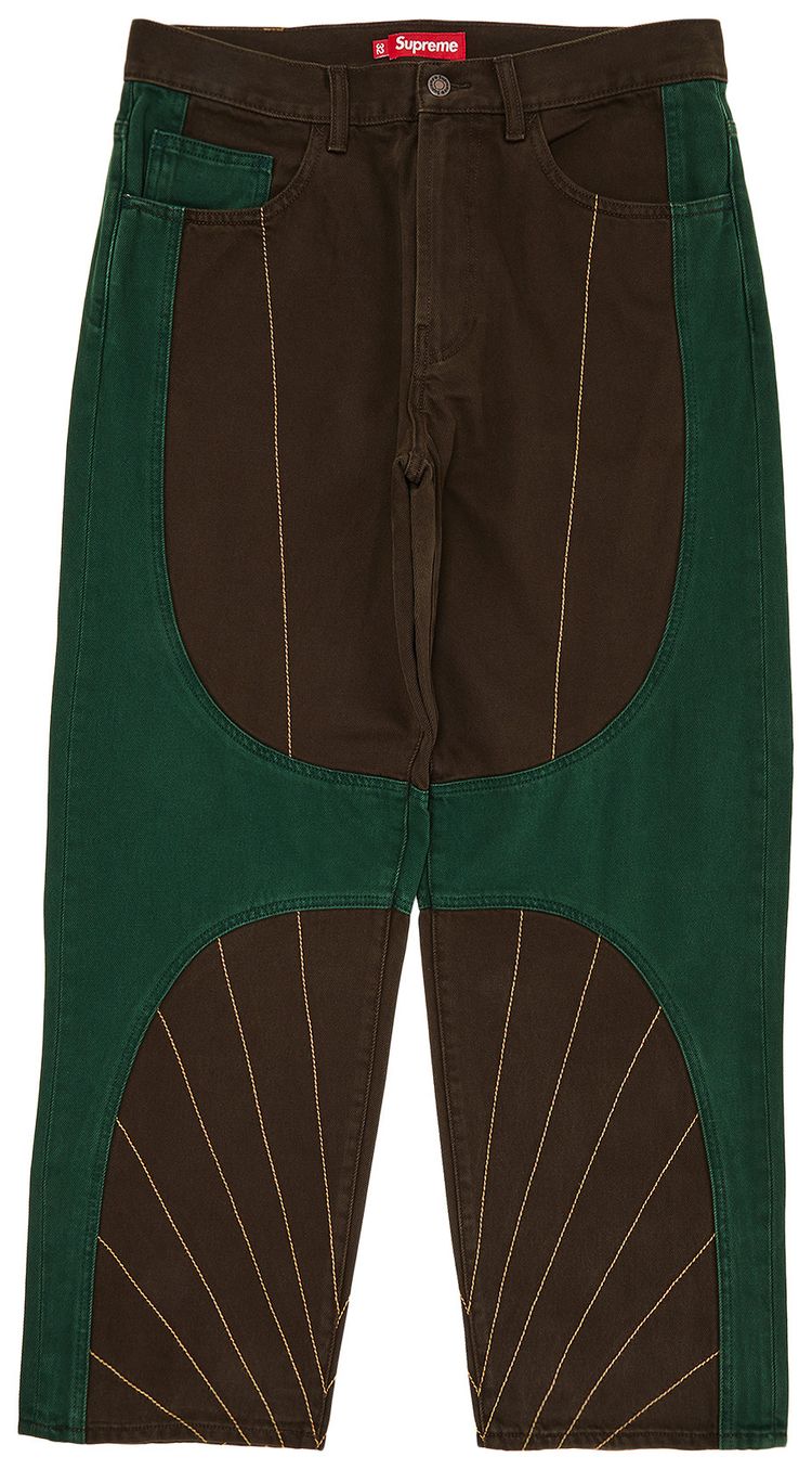 Supreme Radial Embroidered Loose Fit Jean Brown