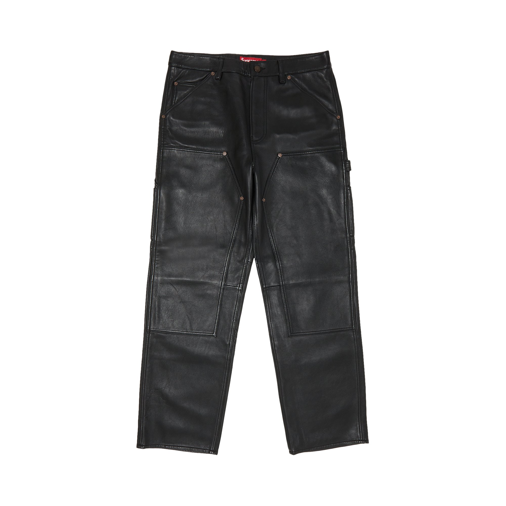 Supreme Leather Double Knee Painter Pant 'Black'