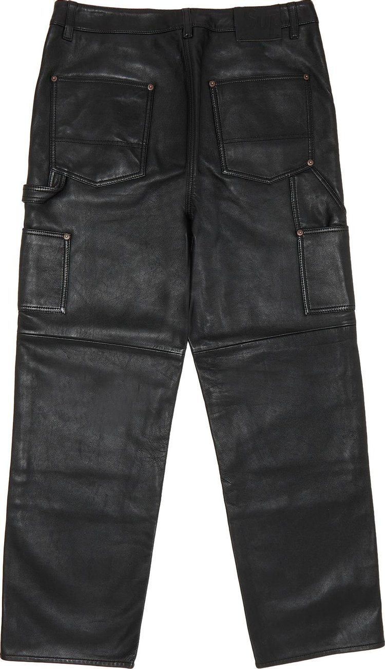 Supreme Leather Double Knee Painter Pant Black