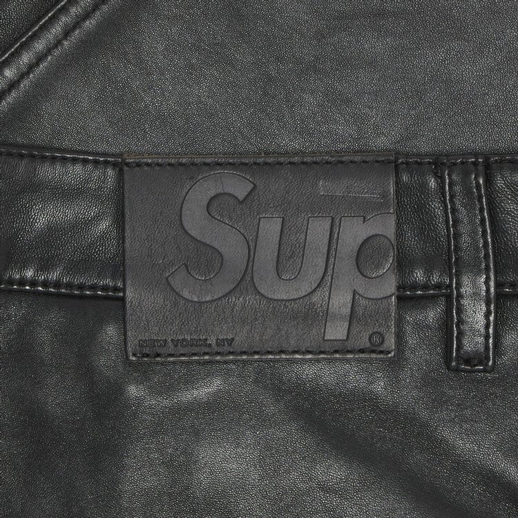 Supreme Leather Double Knee Painter Pant Black