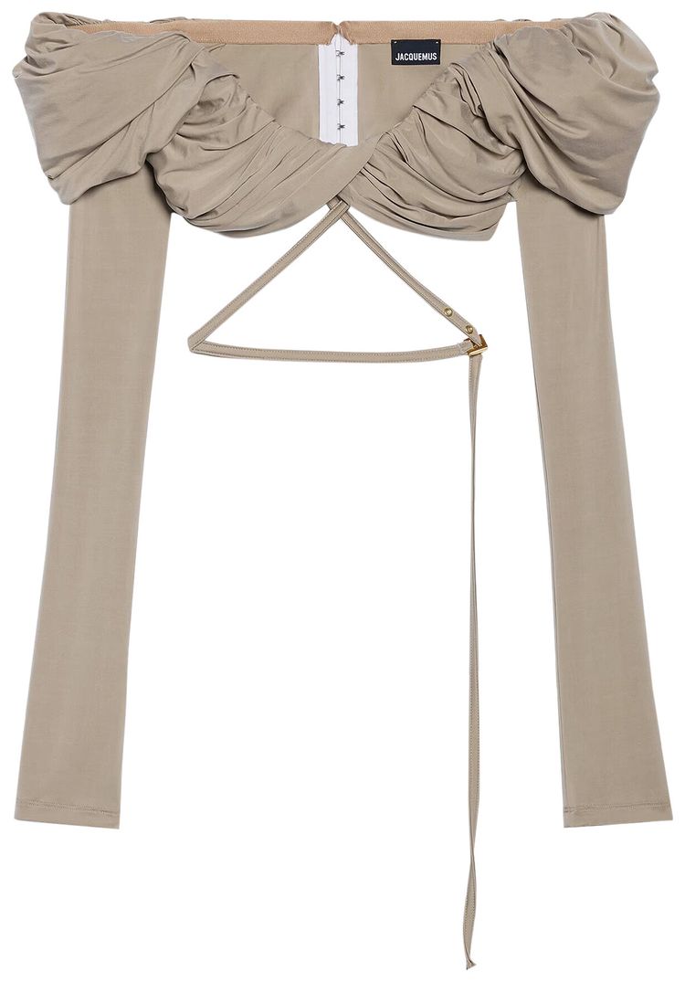 Jacquemus Le Haut Spalla Crop Top Light Khaki