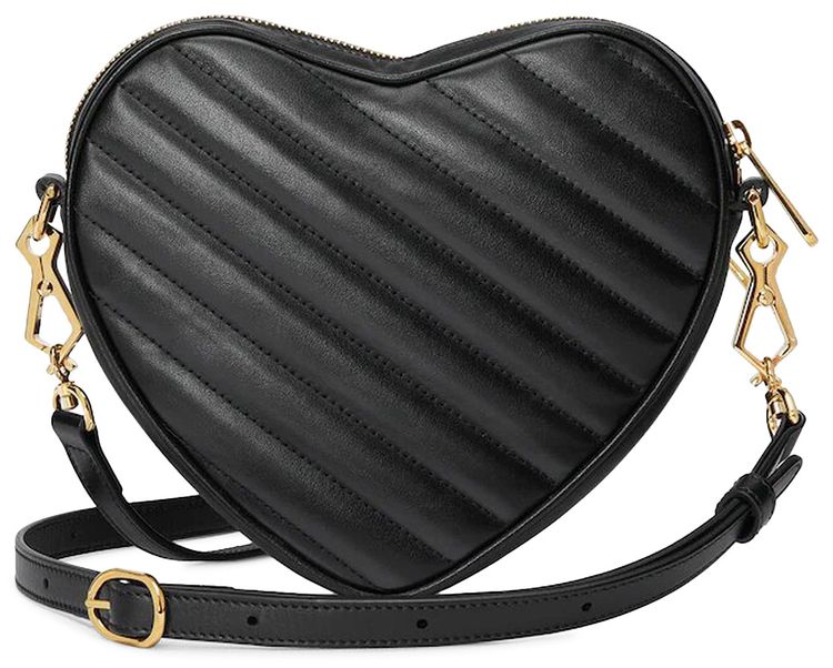 Gucci Interlocking G Mini Heart Shoulder Bag Black