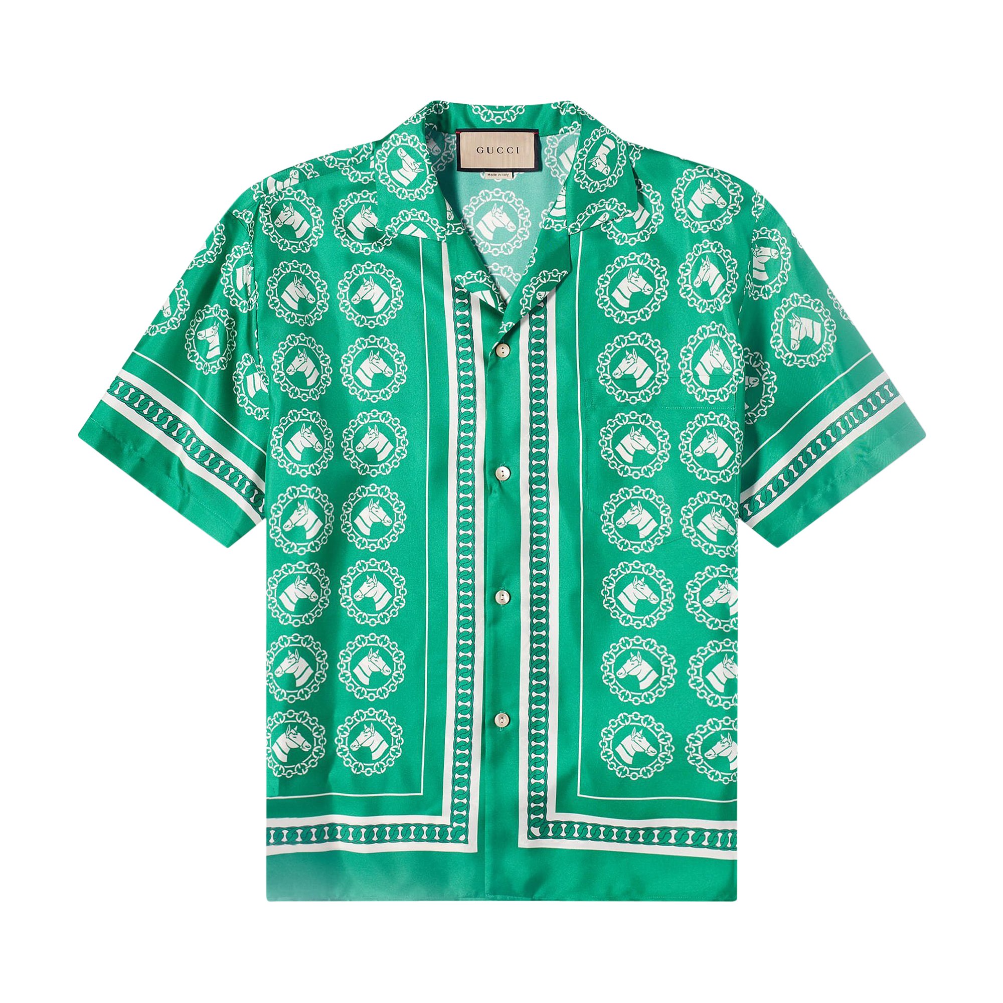 Buy Gucci Bowling Aloha Shirt 'Green/Ivory/Multicolor' - 740319