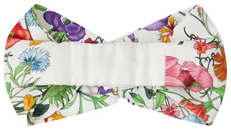Gucci Flora Print Silk Headband WhiteMulticolor