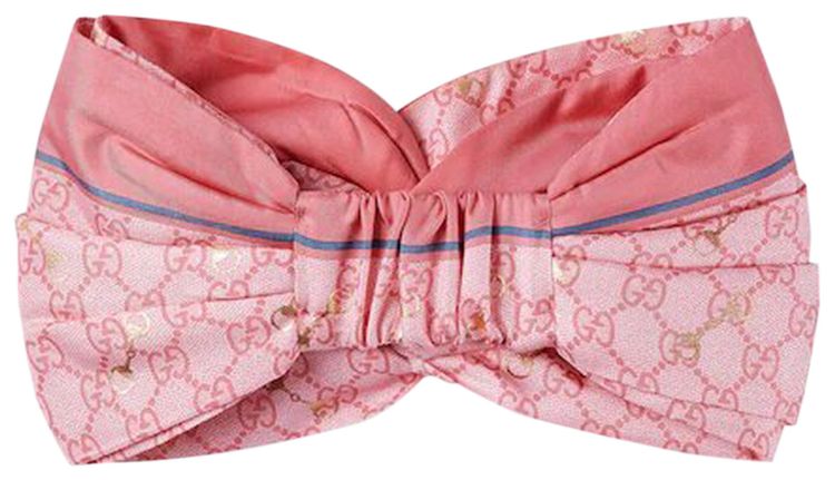 Gucci GG Print With Horsebit Silk Headband PinkSky Blue