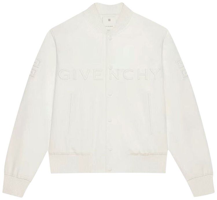 Givenchy Leather Varsity Jacket White