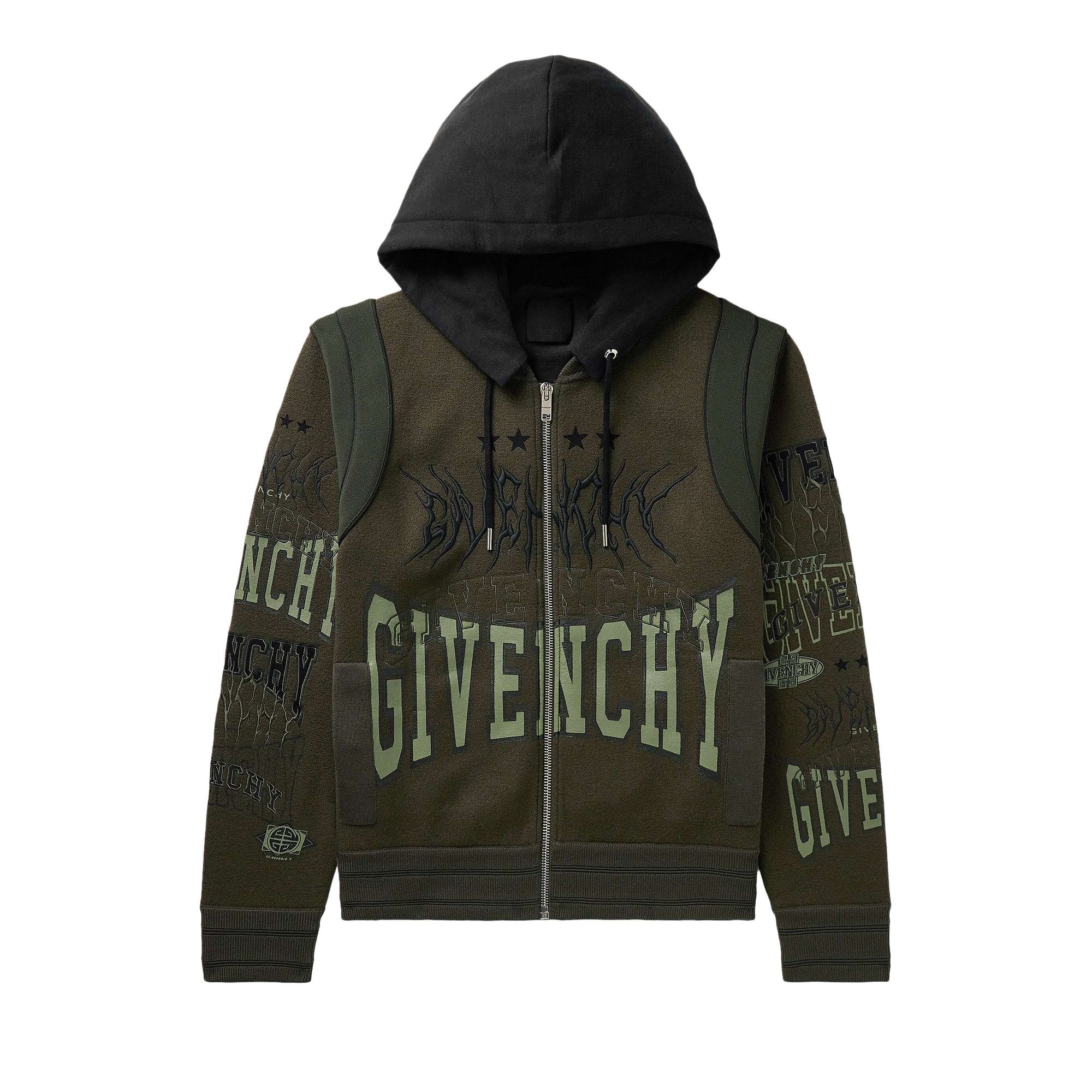 Buy Givenchy Hooded Embroidered Varsity Jacket Military Green BM00ZD4YCC309 309 GOAT CA