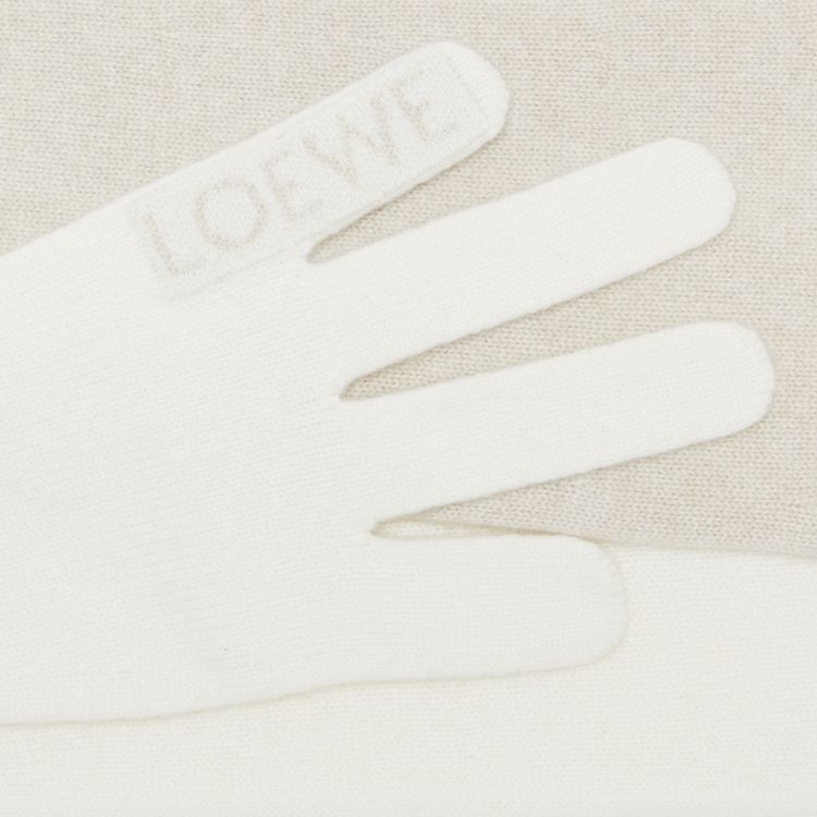 Loewe Cashmere Hand Scarf WhiteBeige