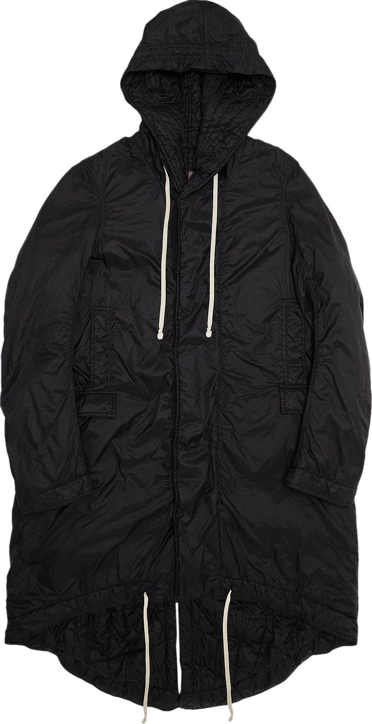 Rick Owens DRKSHDW Nylon Fishtail Coat Black