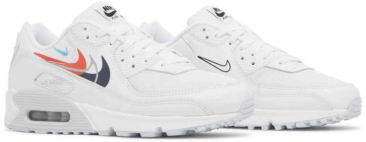 Nike Air Max 90 Multi Swoosh   White Bright Crimson