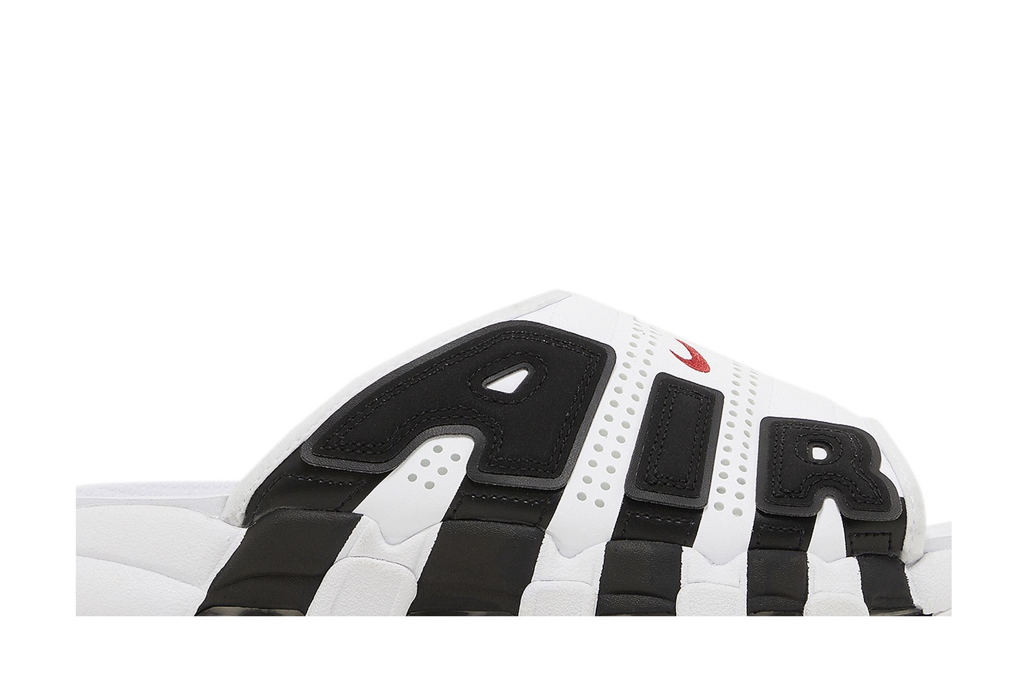 Buy Air More Uptempo Slide 'White Black Red' - FB7818 100 | GOAT