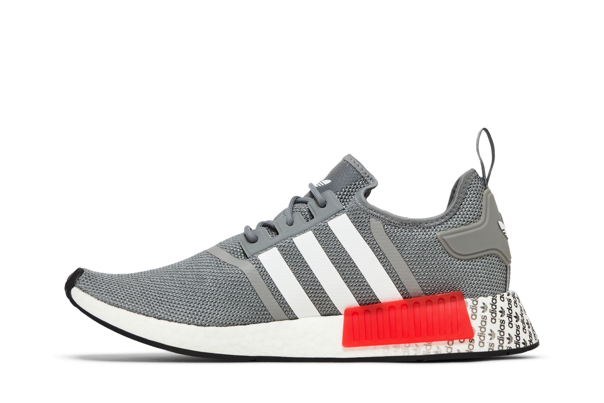 Adidas nmd grey and red hotsell