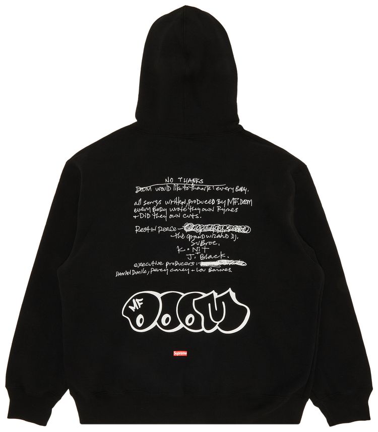 Supreme MF DOOM Hooded Sweatshirt Black